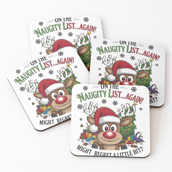 Item preview, On the Naughty List Again Rudolph Funny Christmas Cartoon designed and sold by zoughlal.