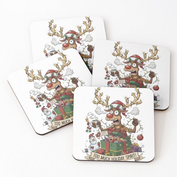 Item preview, Too Much Holiday Spirit Merry Crisis Reindeer and Elf Funny designed and sold by zoughlal.