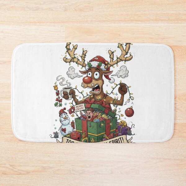 Item preview, Too Much Holiday Spirit Merry Crisis Reindeer and Elf Funny designed and sold by zoughlal.
