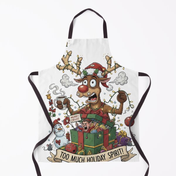 Item preview, Too Much Holiday Spirit Merry Crisis Reindeer and Elf Funny designed and sold by zoughlal.
