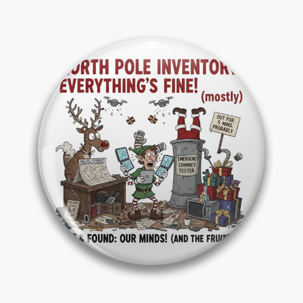 Item preview, North Pole Inventory Everything's Fine Mostly Funny Elf Stress designed and sold by zoughlal.