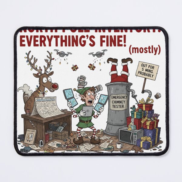 Item preview, North Pole Inventory Everything's Fine Mostly Funny Elf Stress designed and sold by zoughlal.