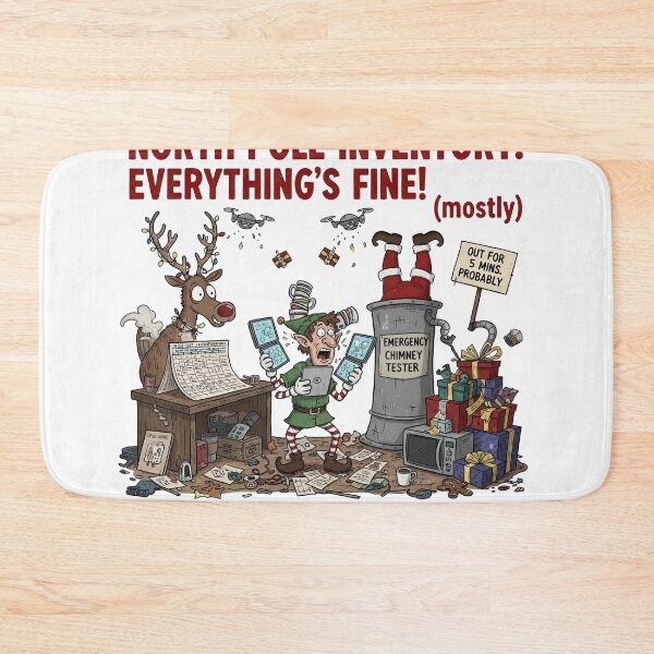 Item preview, North Pole Inventory Everything's Fine Mostly Funny Elf Stress designed and sold by zoughlal.