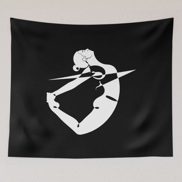 Item preview, White Aesthetic Bow Pose – Dhanurasana – Shadow Art designed and sold by altandesign.