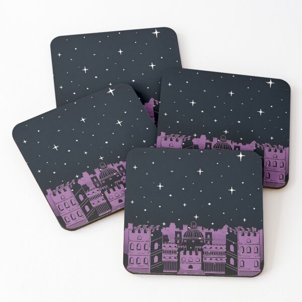 Item preview, Crescent Moon Night Sky over Monster Home designed and sold by GoatMomDesigns.
