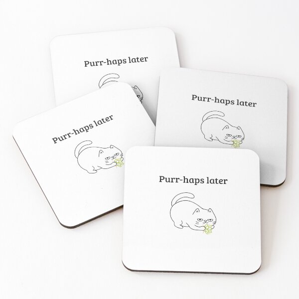 Item preview, Purr-haps Later – Minimalist Lazy Cat Line Art designed and sold by tiagoprint.