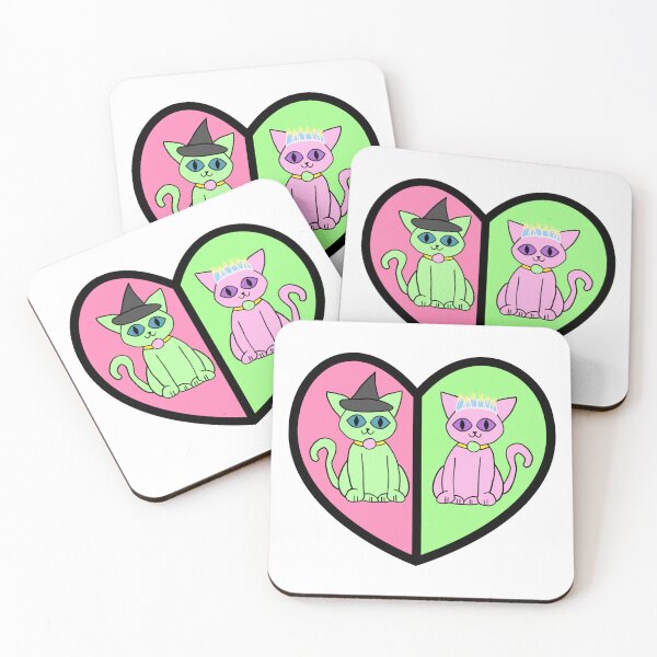 Item preview, Wicked Musical Heart Elphaba Glinda Cats designed and sold by sarahp77.