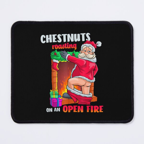 Item preview, Chest Nuts Roasting Funny Naughty Santa Food Pun Xmas designed and sold by Teresa Lindsey.