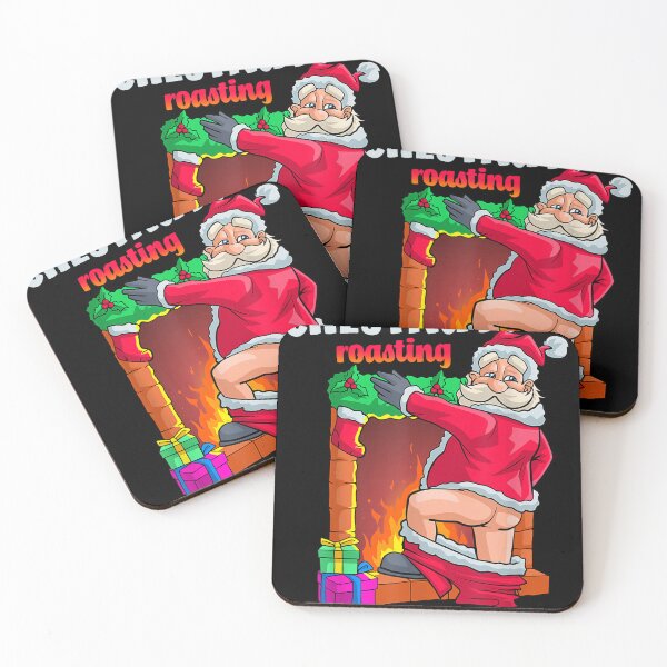 Item preview, Chest Nuts Roasting Funny Naughty Santa Food Pun Xmas designed and sold by Teresa Lindsey.