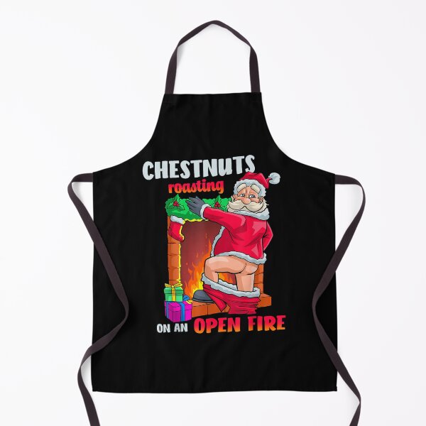 Item preview, Chest Nuts Roasting Funny Naughty Santa Food Pun Xmas designed and sold by Teresa Lindsey.