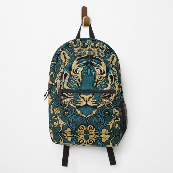 Aperçu de l'œuvre Tigre à couronne turquoise et baroque doré créée et vendue par DesignsByPrnces.