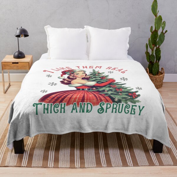 Item preview, Retro Pinup Christmas: I Like Them Real Thick and Sprucey Funny Holiday Design designed and sold by lojadpop.