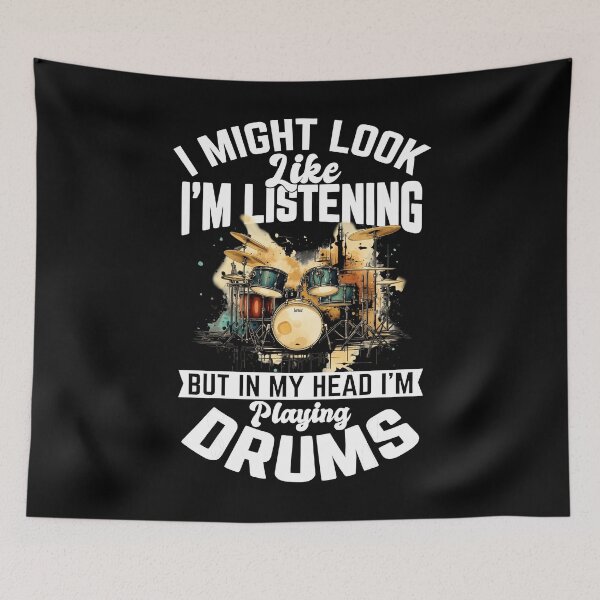 Item preview, Bold Drummer T-Shirt – In My Head I’m Playing Drums designed and sold by LarryMBrown.