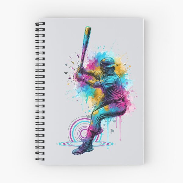 Artikelvorschau, Colorful Baseball Batter Stance Watercolor Splatter Abstract Art entworfen und verkauft von Snap2Art.