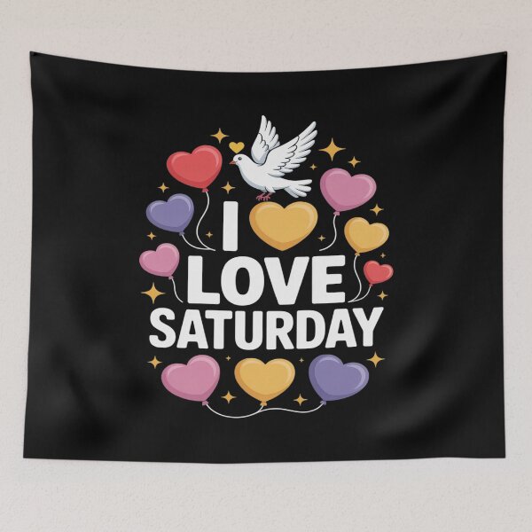 Item preview, I Love Saturday Heart Balloons Peace Dove designed and sold by Sandrhaus.