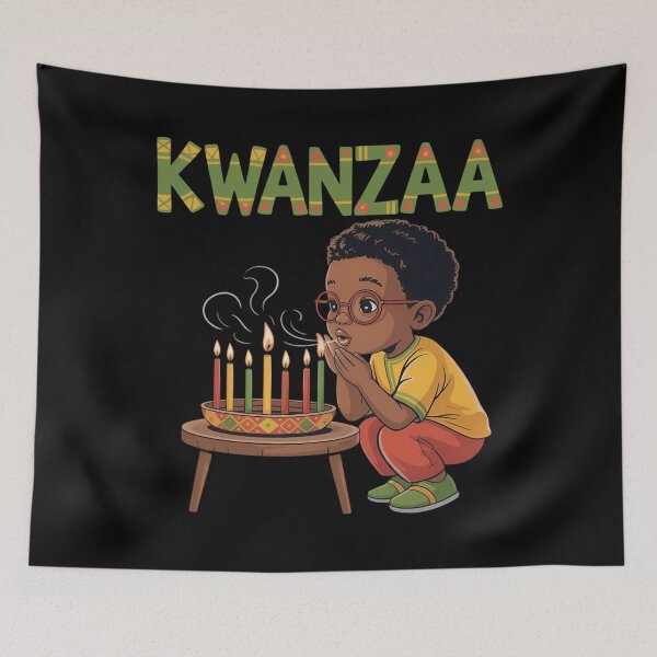Item preview, Boy With Kinara Celebrating Kwanzaa Holiday designed and sold by Bandikonsalez.
