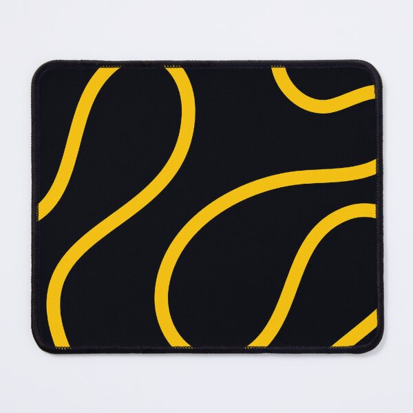 Item preview, Black and Yellow Minimal Curves Lines Abstract Artwork designed and sold by patternsoup.