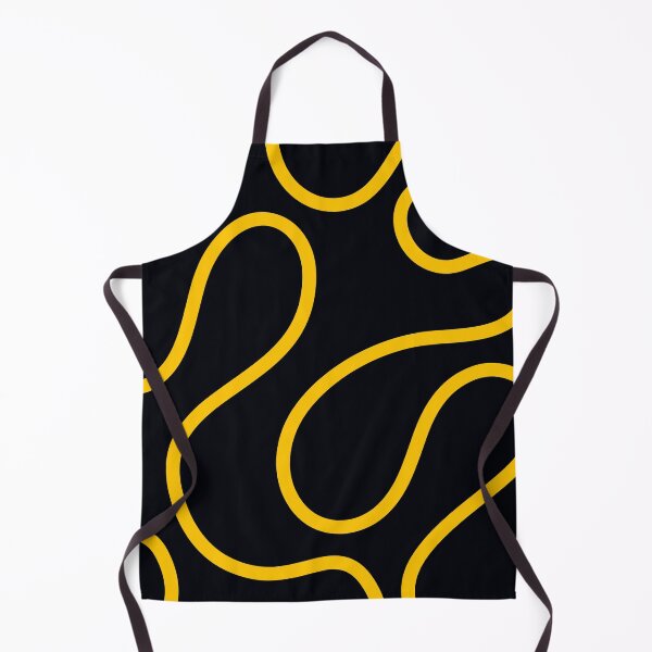 Item preview, Black and Yellow Minimal Curves Lines Abstract Artwork designed and sold by patternsoup.