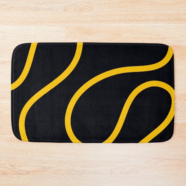 Item preview, Black and Yellow Minimal Curves Lines Abstract Artwork designed and sold by patternsoup.