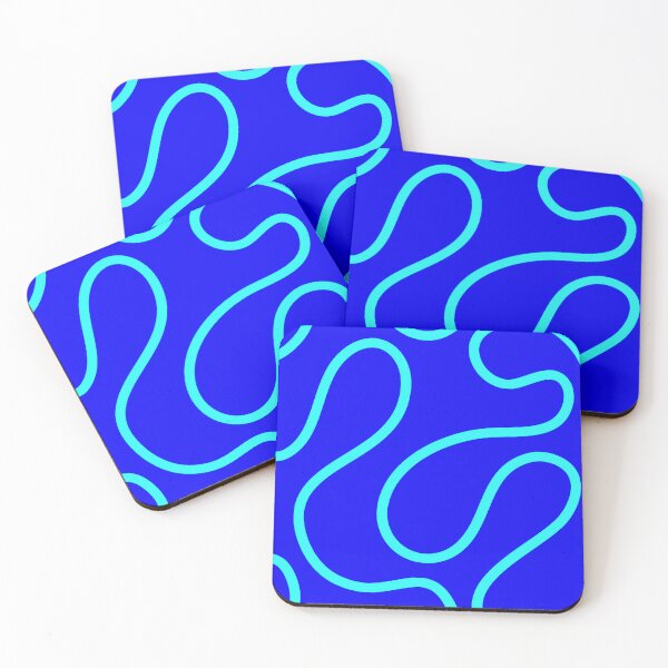 Item preview, Blue Aqua Minimal Curves Lines Abstract Artwork designed and sold by patternsoup.