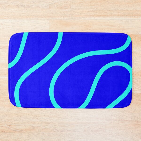 Item preview, Blue Aqua Minimal Curves Lines Abstract Artwork designed and sold by patternsoup.