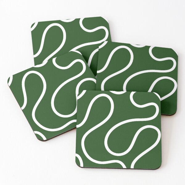 Item preview, Green Minimal Curves Lines Abstract Artwork designed and sold by patternsoup.