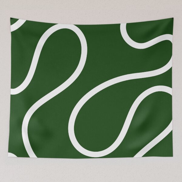Item preview, Green Minimal Curves Lines Abstract Artwork designed and sold by patternsoup.