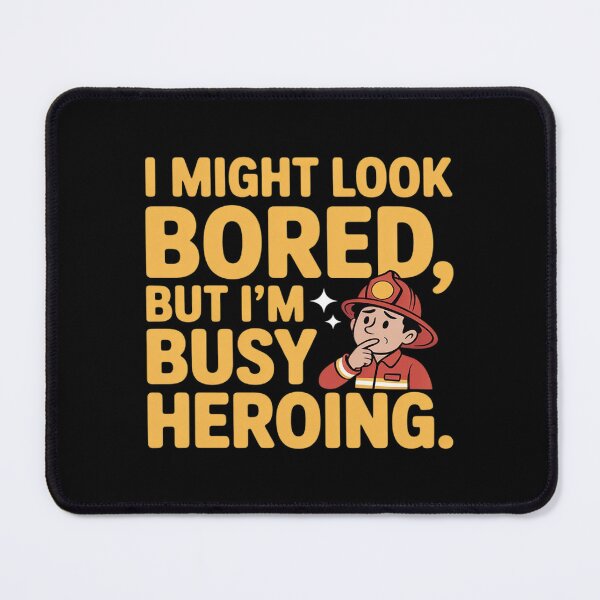 Item preview, I Might Look Bored But I'm Busy Heroing Firefighter designed and sold by Sandrhaus.
