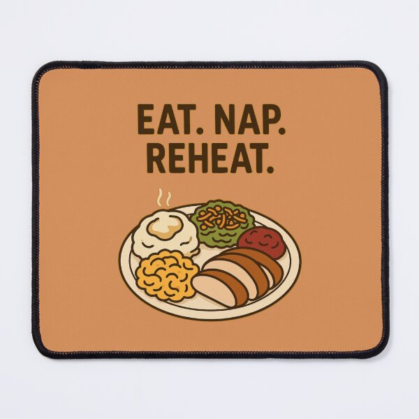Item preview, Eat. Nap. Reheat. – Thanksgiving Leftovers Food Plate Design designed and sold by Humble Threadworks.