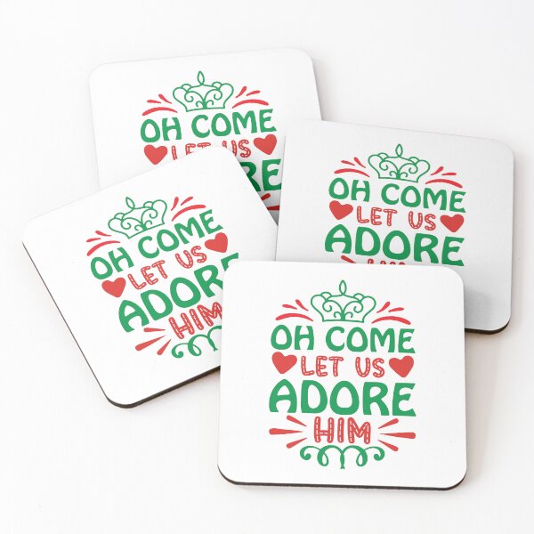 Item preview, Oh Come Let Us Adore Him - Christian Christmas Carol Quote designed and sold by FuzionRaptor.