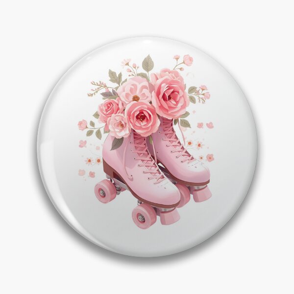 Item preview, Pink Roller Skates with flowers designed and sold by TheCatmeow2000.