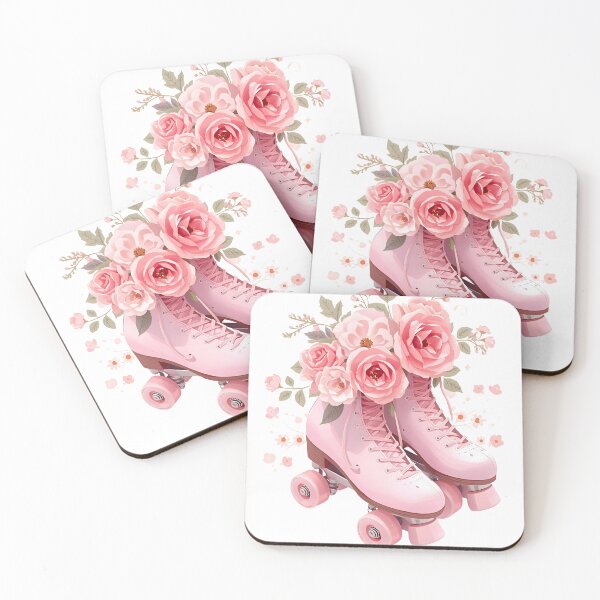 Item preview, Pink Roller Skates with flowers designed and sold by TheCatmeow2000.