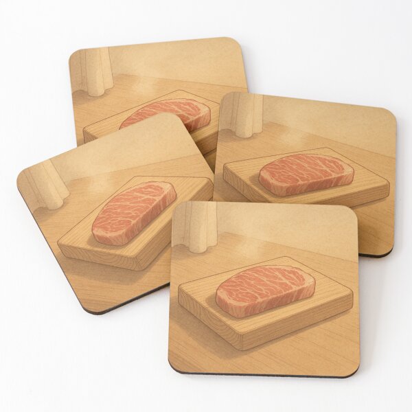 Item preview, wagyu-slice-hinoki-wood-minimal-japanese-cozy-art.png designed and sold by Warm Bowl Studio.