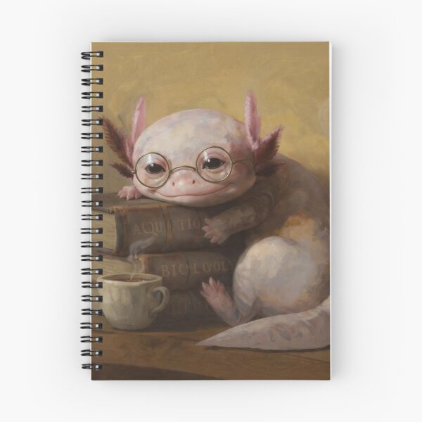 Artikelvorschau, Gemütlicher Gelehrter-Axolotl – Niedliches Bücherwurm-Wesen mit Brille entworfen und verkauft von MadeByACJ.