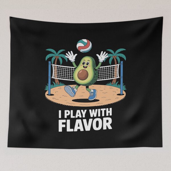 Item preview, I Play With Flavor Funny Avocado Volleyball designed and sold by ryukaizox1.
