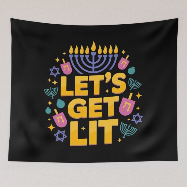 Item preview, Let’s Get Lit Hanukkah designed and sold by ValerieRodrigue.