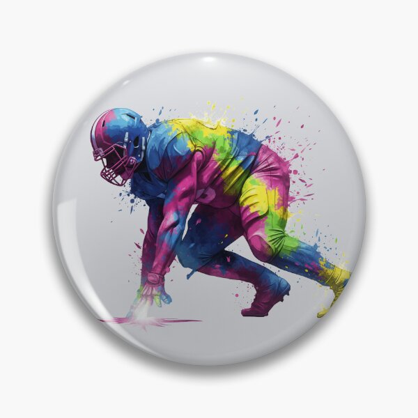 Item preview, Football Player Lineman Stance Colorful Explosive Abstract Art designed and sold by Snap2Art.