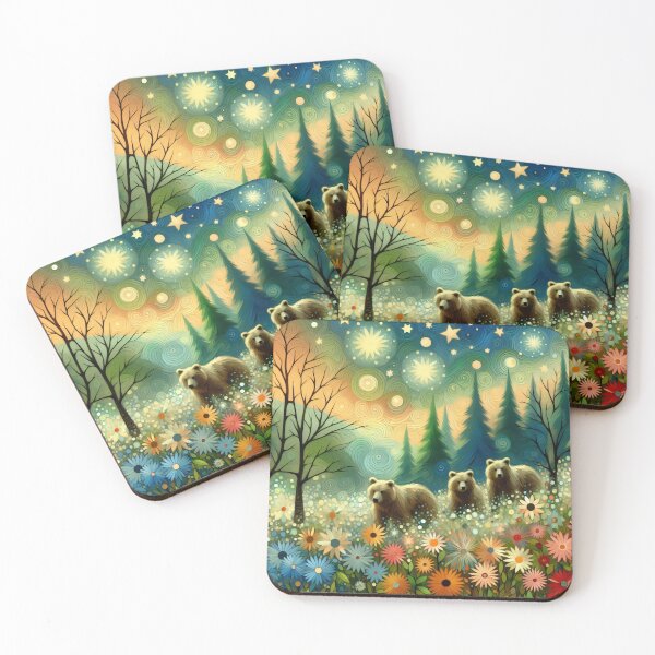 Item preview, Heading Home to Goldilocks – Starry Forest Glow in Klimt-Inspired Style by heidiannemorris © designed and sold by FOLK ART FUSION by heidiannemorris.