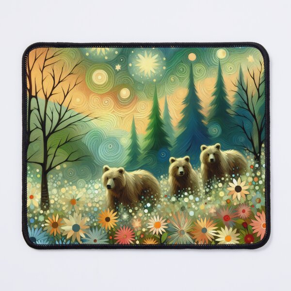Item preview, Heading Home to Goldilocks – Starry Forest Glow in Klimt-Inspired Style by heidiannemorris © designed and sold by FOLK ART FUSION.