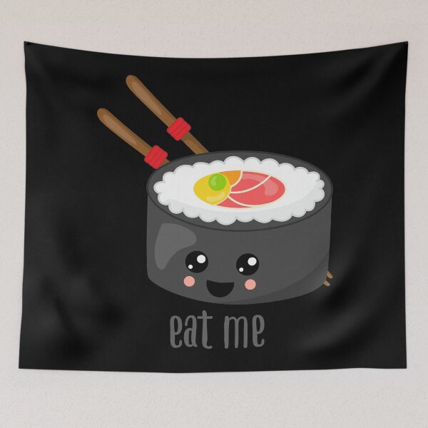 Item preview, Cute, naughty Eat Me Kawaii smiling Futo Maki sushi designed and sold by Glimmersmith.