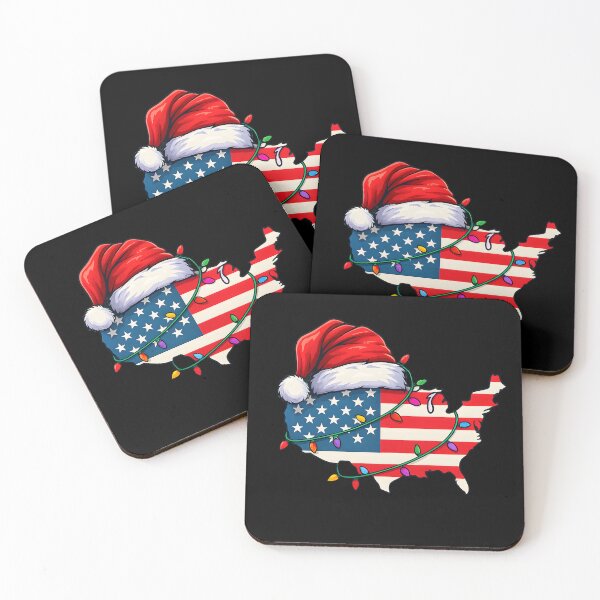 Item preview, USA Map Christmas Lights – Santa Hat American Holiday Design designed and sold by GraphicEX.