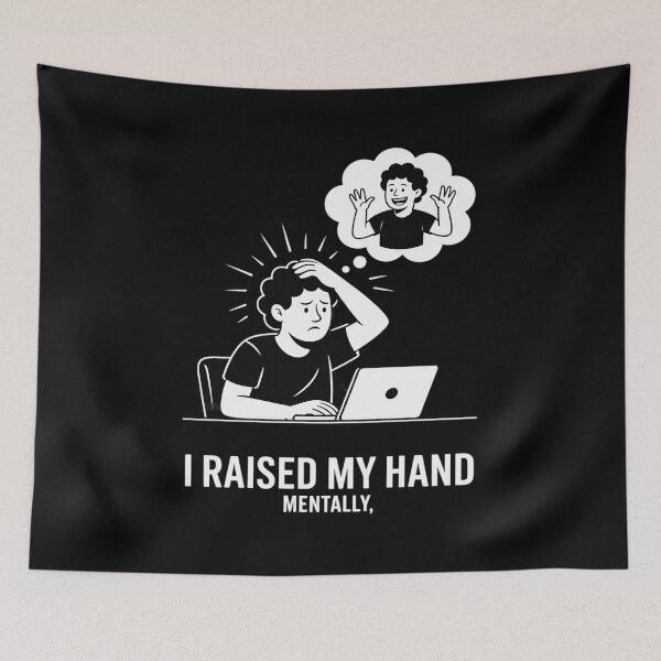 Item preview, I Raised My Hand Mentally - Funny Relatable Introvert designed and sold by Rotasiin.