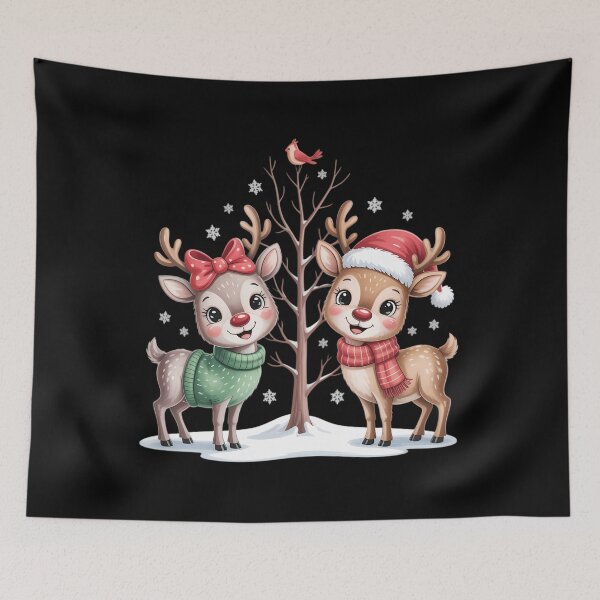 Item preview, Rudolph and Clarice Christmas Kids Girls Reindeer designed and sold by ValerieRodrigue.