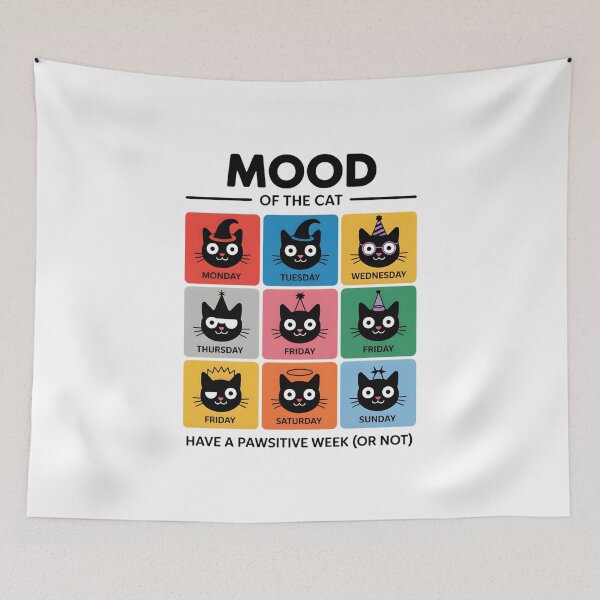 Item preview, Mood of the Cat – Cute Weekly Cat Cartoon Humor Design for Cat Lovers & Everyday Mood Moods designed and sold by ZyricZyric.