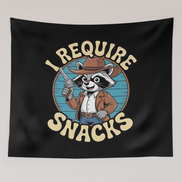 Item preview, I Require Snacks – Cowboy Raccoon designed and sold by Rotasiin.