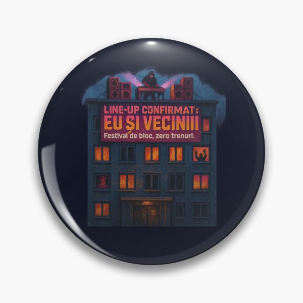 Item preview, Festival de Bloc — Eu și Vecinii Line-Up Apartment Art Print designed and sold by POD DYNASTY | Original Print On Demand T-Shirt Graphics.