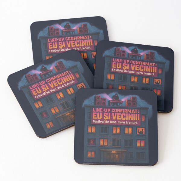 Item preview, Festival de Bloc — Eu și Vecinii Line-Up Apartment Art Print designed and sold by POD DYNASTY | Original Print On Demand T-Shirt Graphics.
