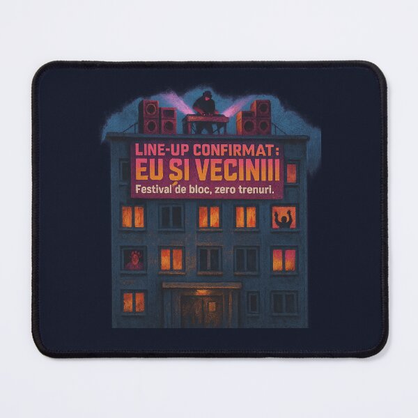 Item preview, Festival de Bloc — Eu și Vecinii Line-Up Apartment Art Print designed and sold by POD DYNASTY | Original Print On Demand T-Shirt Graphics.