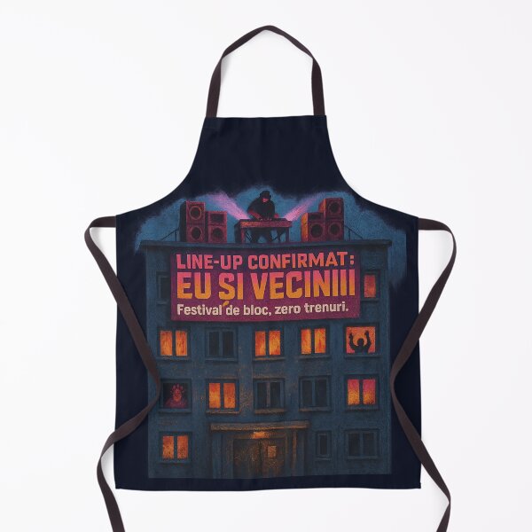 Item preview, Festival de Bloc — Eu și Vecinii Line-Up Apartment Art Print designed and sold by POD DYNASTY | Original Print On Demand T-Shirt Graphics.