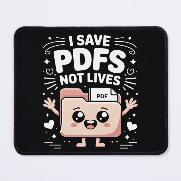 Item preview, I Save PDFs Not Lives Office Tech Desk Computer designed and sold by Rotasiin.